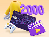 +2000 баллов на одежду/обувь и развлечения!